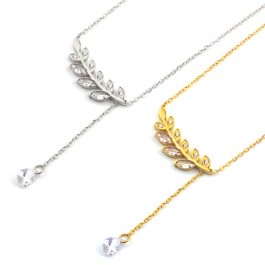 TN413 Dây chuyền nữ titan bông lúa đính kim cương cực xinh