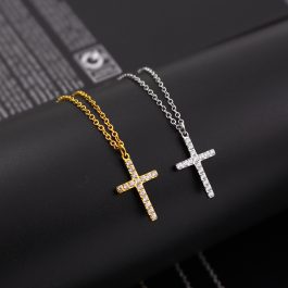 TN649 Dây chuyền nữ titan mặt hình thánh giá đính full kim