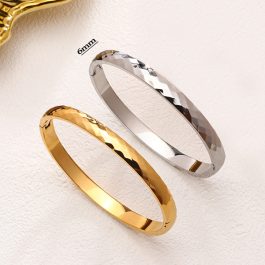 TV129 Vòng tay nữ titan cắt cạnh kim cương bảng 6mm