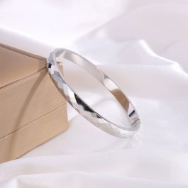 TV129 Vòng tay nữ titan cắt cạnh kim cương bảng 6mm