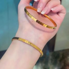 TV171 Vòng tay nữ titan họa tiết vẩy cá