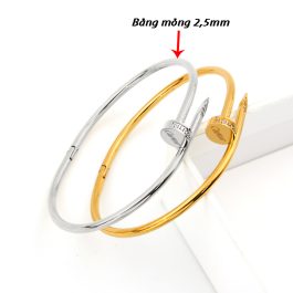 TV193 Vòng tay titan cây đinh bảng mảnh có đính kim