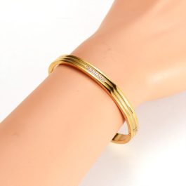 TV207 Vòng tay nữ titan 3 sọc đính kim ở giữa