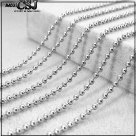 D020 Dây chuyền bi inox size 2.4mm dài 60cm