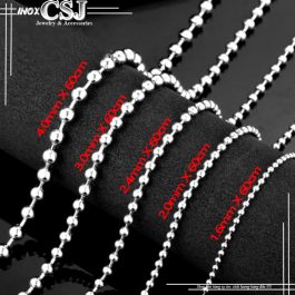 DN091 Dây chuyền bi inox size 1.6mm đến 4mm