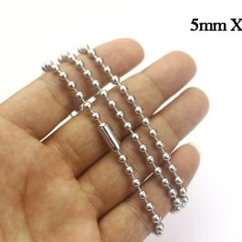 DN179 Dây chuyền bi inox size 5mm dài 60cm