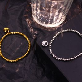 TA474 Vòng lắc tay bi titan khóa trường thọ chữ Phúc