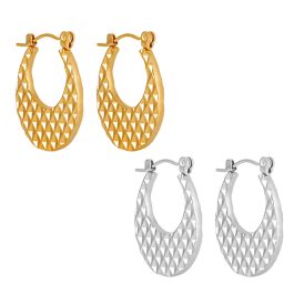 TB231 Bông tai nữ titan khoen tròn ô van