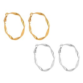 TB232 Bông tai nữ titan khoen tròn xoắn