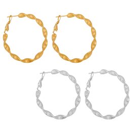 TB242 Bông tai nữ titan khoen tròn xoắn phun cát