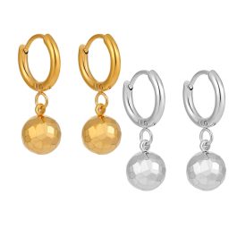 TB249 Bông tai nữ titan khoen tròn rớt bi