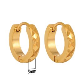 TB251 Bông tai nữ titan khoen tròn 3ly quả trám