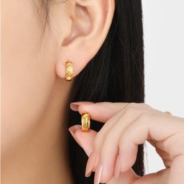 TB267 Bông hoa tai titan khoen tròn cắt cạnh kim cương bảng 4mm