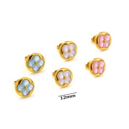 TB318 Bông tai nữ titan LV hình tròn