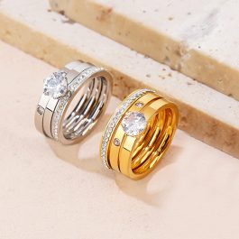 TC024 set combo 3 chiếc nhẫn nữ titan thời trang hàn quốc