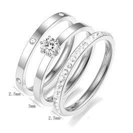 TC024 set combo 3 chiếc nhẫn nữ titan thời trang hàn quốc