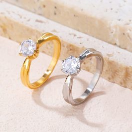 TC198 Nhẫn nữ titan 1 hột cao