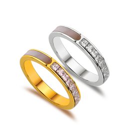 TC292 Nhẫn nữ titan nữ vòng đá nữa vòng xà cừ