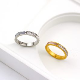 TC292 Nhẫn nữ titan nữ vòng đá nữa vòng xà cừ