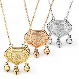 TN035 Dây chuyền titan khóa trường thọ chuông