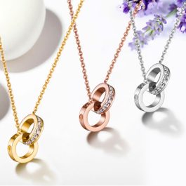 TN060 Dây chuyền titan 2 nhẫn lồng cartier