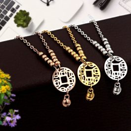 TN079 Dây chuyền titan kim tiền