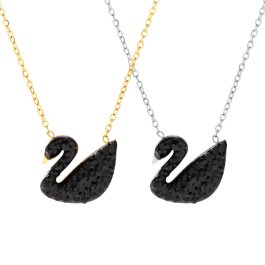 TN109 Dây chuyền titan thiên nga màu đen