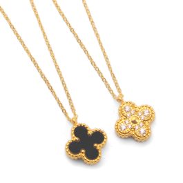 TN158 Dây chuyền titan hoa 4 cánh van cleef LV màu vàng