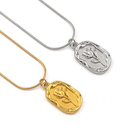 TN218 Dây chuyền nữ titan mặt hình hoa hồng