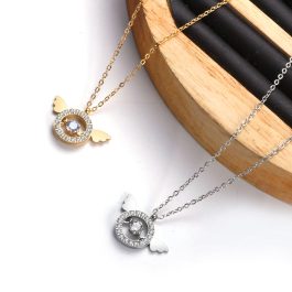 TN338 Dây chuyền titan mặt tròn cánh thiên thần