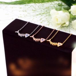 TN376 Dây chuyền titan hình xương cá