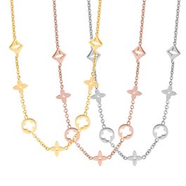 TN382 Dây chuyền titan LV hoa 4 cách cách điệu