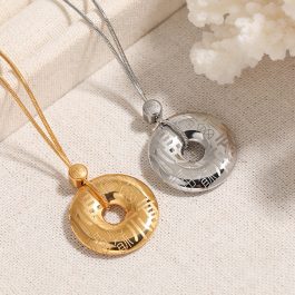 TN559 Dây chuyền titan đồng tiền tròn chữ phúc