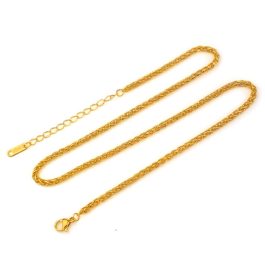 TN588 Dây chuyền titan bông dừa mạ vàng 24k