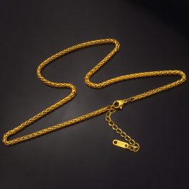 TN588 Dây chuyền titan bông dừa mạ vàng 24k