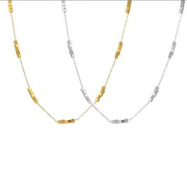 TN698 Dây chuyền nữ titan hạt vuông cách điệu trơn không kèm mặt