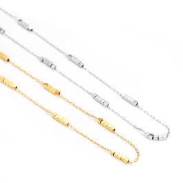 TN698 Dây chuyền nữ titan hạt vuông cách điệu trơn không kèm mặt
