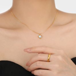 TN720 Dây chuyền, vòng cổ nữ titan mặt hình trái tim