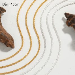 TN790 Dây chuyền trơn titan kiểu xoắn không mặt khóa chữ M