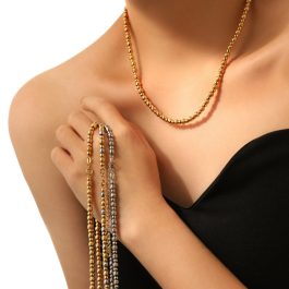 TN801 Dây chuyền nữ titan bi móc máy