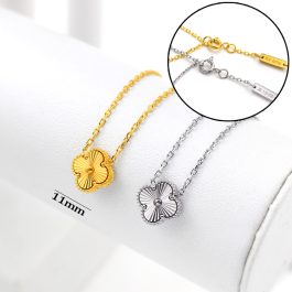 TN902 Dây chuyền nữ titan van cleef size 11mm khóa tròn