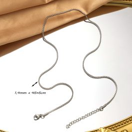 D004 Dây chuyền trơn titan không mặt kiểu chữ S