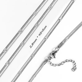 D014 Dây mì dẹp trơn titan chạm chiếu cách điệu không mặt