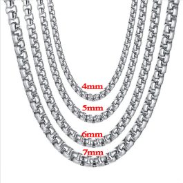 DC086 Dây chuyền Titan nam kiểu bông dừa tròn 4mm-7mm