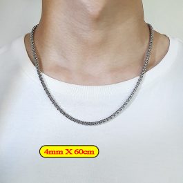 DC086 Dây chuyền Titan nam kiểu bông dừa tròn 4mm-7mm