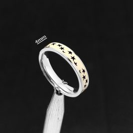 N005 Nhẫn nữ inox ngôi sao bảng 4mm
