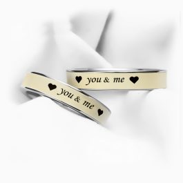 NC009 Nhẫn cặp đôi inox chữ you and me