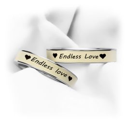 NC012 Nhẫn inox cặp đôi chữ Endless love