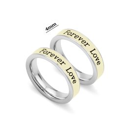 NC051 Nhẫn cặp đôi inox chữ forever love