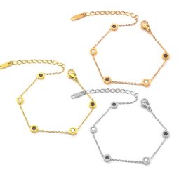 TA285 Lắc tay titan 5 mặt tròn BLV số la mã